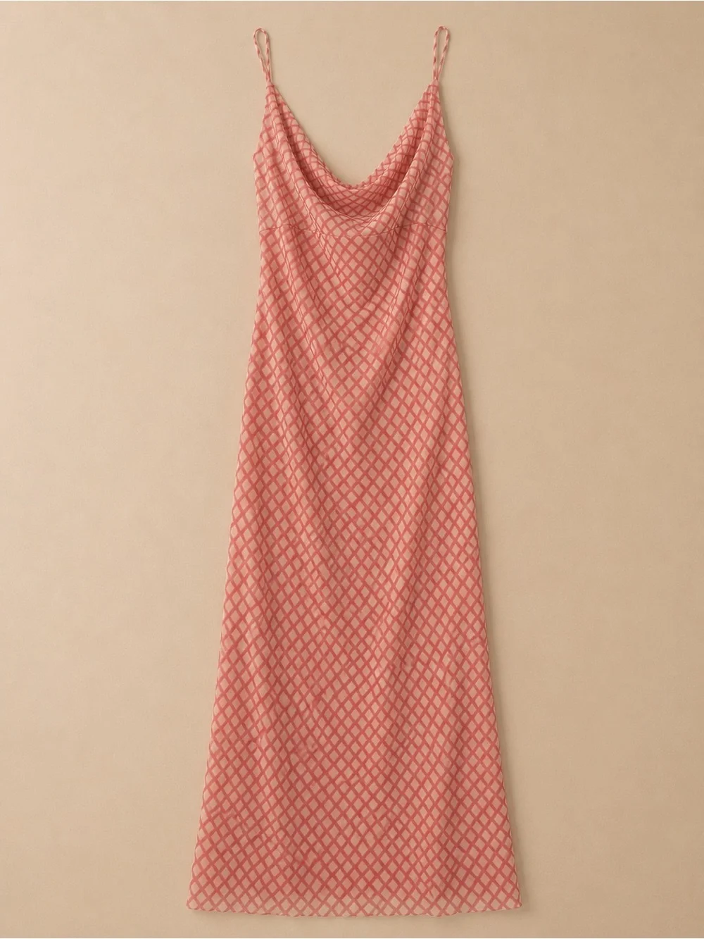 Zara Rose Pink Mesh Cowl Neck Maxi Dress Open Back Sheer Slip Dress Sz L - Picture 3 of 17